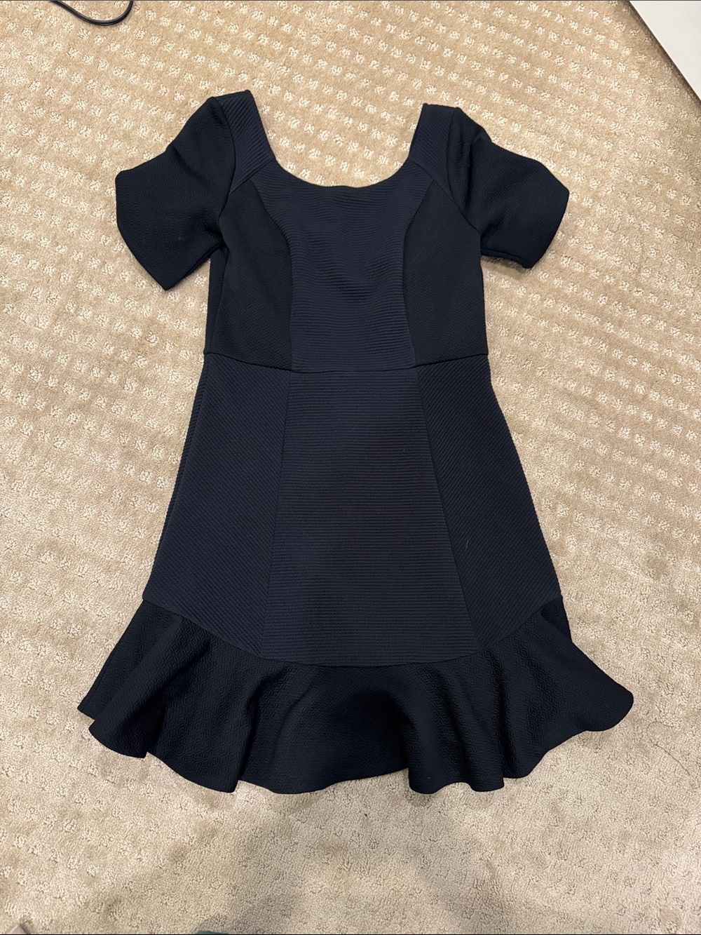 Anthropologie Black Ruffle-Hem Dress